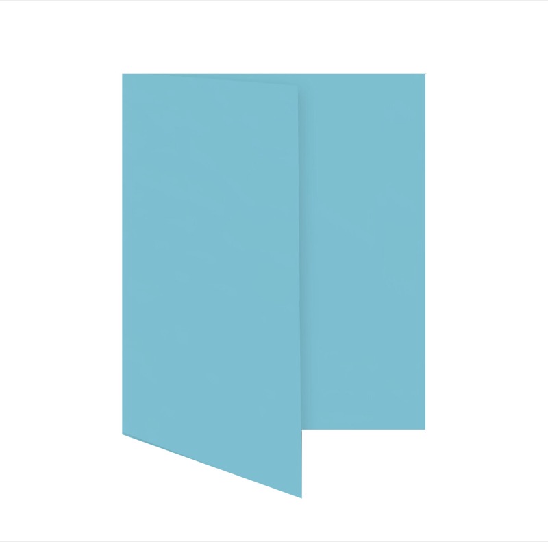 cartes pliantes colorées bleu (turquoise caraïbe) 70 x 105 mm (din a7) | 230 g/qm offset | sans fenêtre | pas de fermeture | pas de rabat | 50 pièces