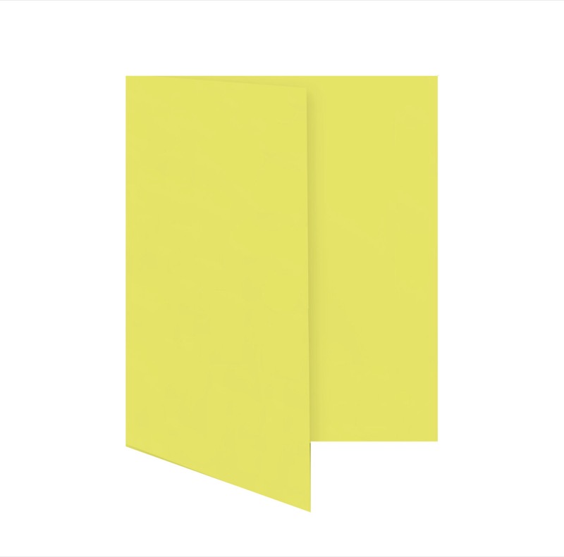 cartes pliantes colorées jaune (blé) 70 x 105 mm (din a7) | 230 g/qm offset | sans fenêtre | pas de fermeture | pas de rabat | 50 pièces