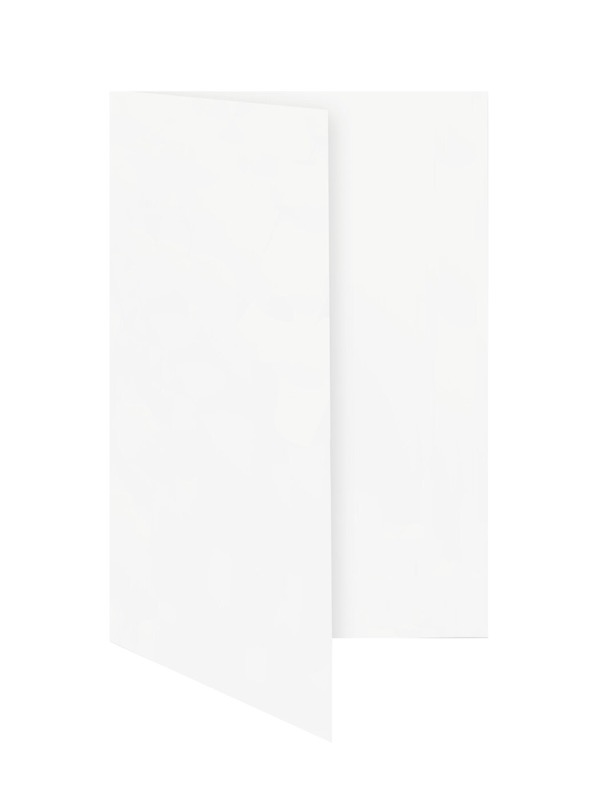 cartes pliantes blanc 80 x 130 mm | 230 g/qm offset | sans fenêtre | pas de fermeture | pas de rabat | 50 pièces