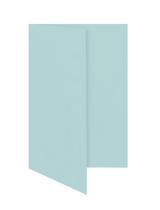 cartes pliantes colorées bleu (lagon) 80 x 130 mm | 230 g/qm offset | sans fenêtre | pas de fermeture | pas de rabat | 50 pièces