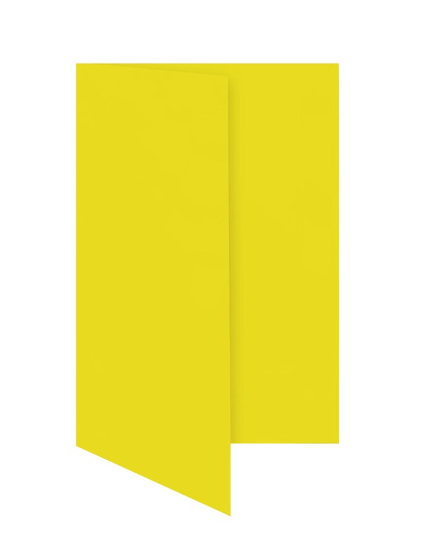 cartes pliantes colorées jaune (jaune bouton d'or) 80 x 130 mm | 230 g/qm offset | sans fenêtre | pas de fermeture | pas de rabat | 50 pièces