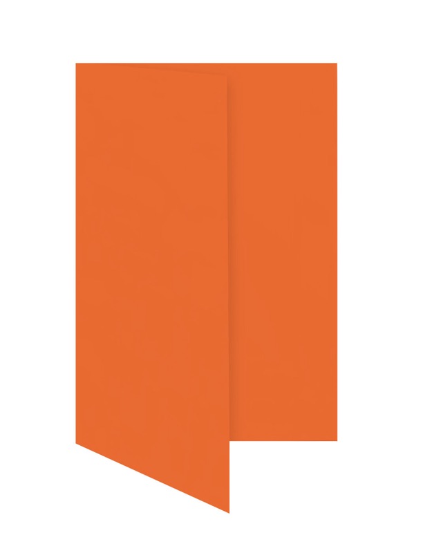 cartes pliantes colorées orange (nectarine) 80 x 130 mm | 230 g/qm offset | sans fenêtre | pas de fermeture | pas de rabat | 50 pièces