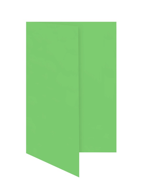 cartes pliantes colorées vert (émeraude) 80 x 130 mm | 230 g/qm offset | sans fenêtre | pas de fermeture | pas de rabat | 50 pièces