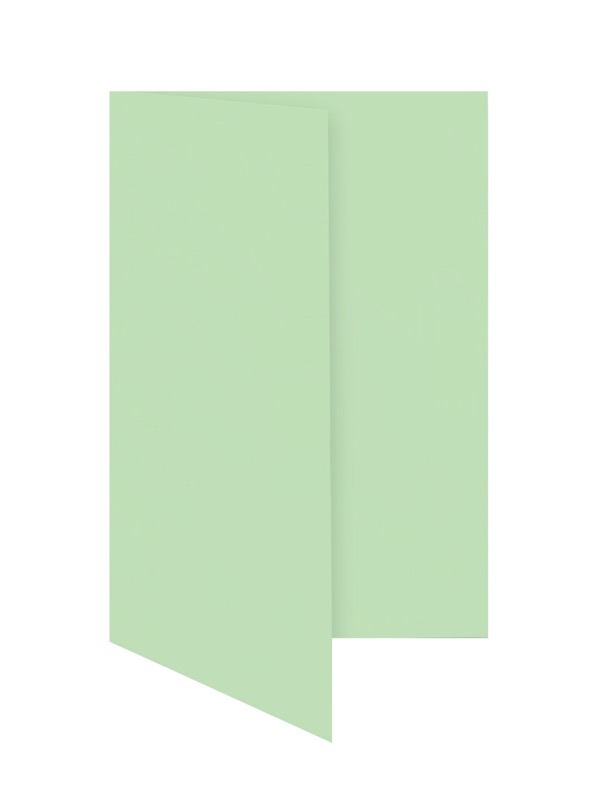 cartes pliantes colorées vert (vert pistache) 80 x 130 mm | 230 g/qm offset | sans fenêtre | pas de fermeture | pas de rabat | 50 pièces