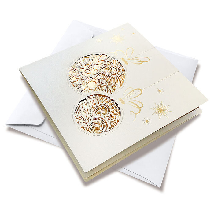 cartes de noël colorées crème (éclairage aux bougies) 135 x 135 mm | 250 g/qm brillant | sans fenêtre | pas de fermeture | pas de rabat | 10 pièces