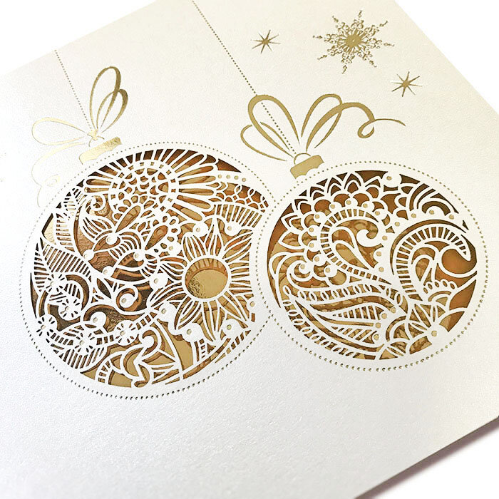 Cartes de Noël Noël colorées Crème (éclairage aux bougies) 135 x 135 mm