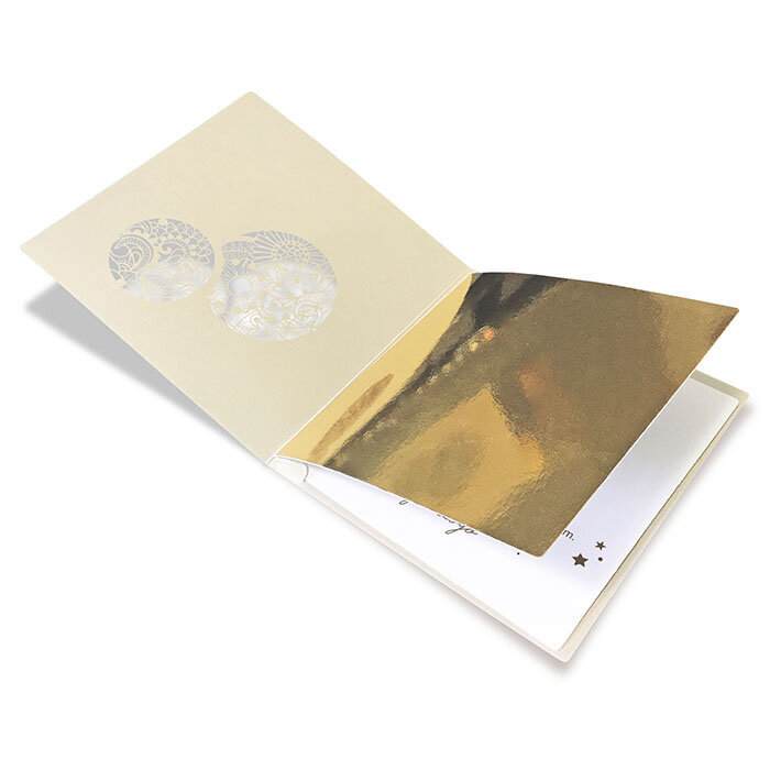 Cartes de Noël Noël colorées Crème (éclairage aux bougies) 135 x 135 mm
