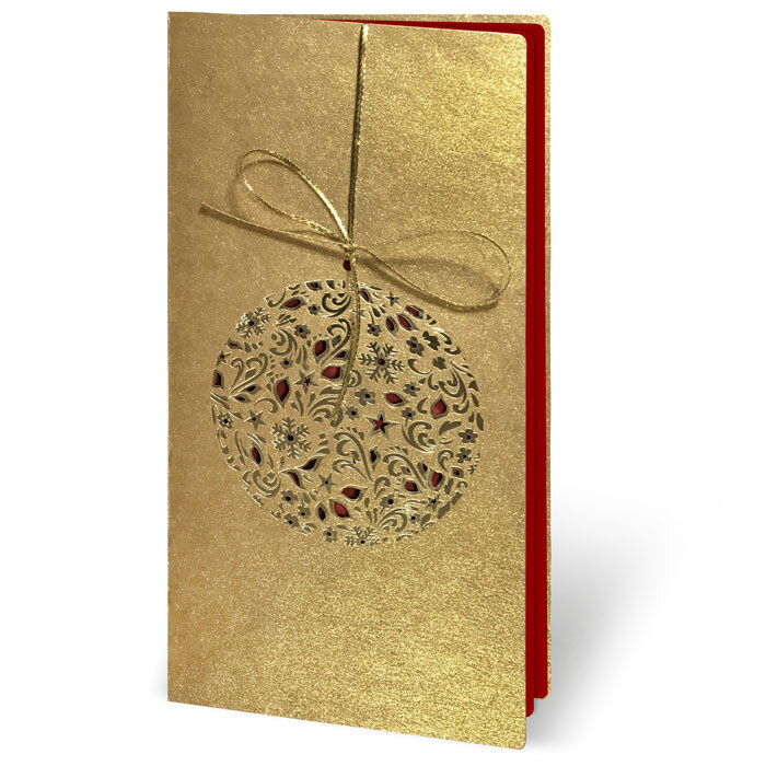 cartes de noël colorées doré () 100 x 200 mm | 260 g/qm brillant | sans fenêtre | pas de fermeture | pas de rabat | 10 pièces