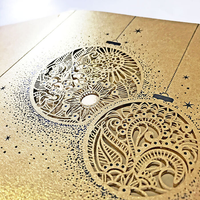 Cartes de Noël Noël colorées Doré () 135 x 135 mm