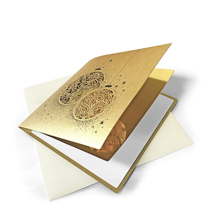 Cartes de Noël Noël colorées Doré () 135 x 135 mm
