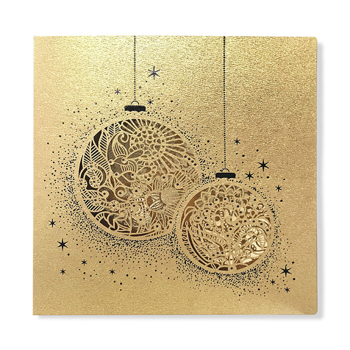 Cartes de Noël Noël colorées Doré () 135 x 135 mm