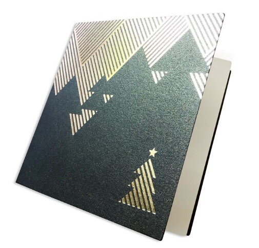 cartes de noël colorées noir (motif sapin de nöel) 135 x 135 mm | 250 g/qm brillant | sans fenêtre | pas de fermeture | pas de rabat | 10 pièces