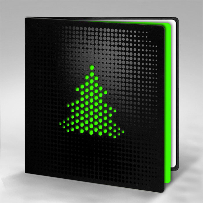cartes de noël colorées noir (motif sapin de nöel) 135 x 135 mm | 260 g/qm offset | sans fenêtre | pas de fermeture | pas de rabat | 10 pièces