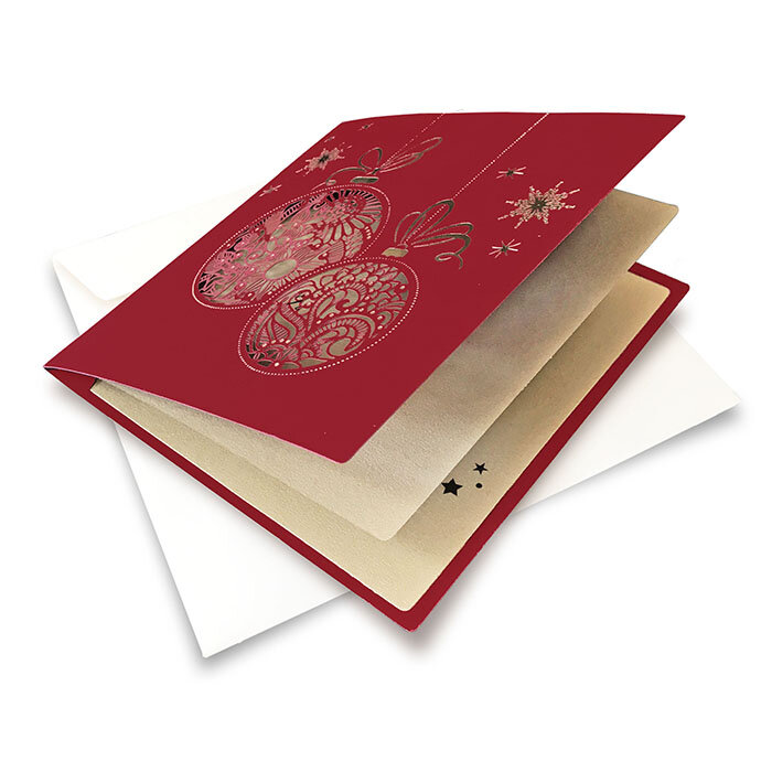 cartes de noël colorées rouge () 135 x 135 mm | 250 g/qm soyeux lisse | sans fenêtre | pas de fermeture | pas de rabat | 10 pièces