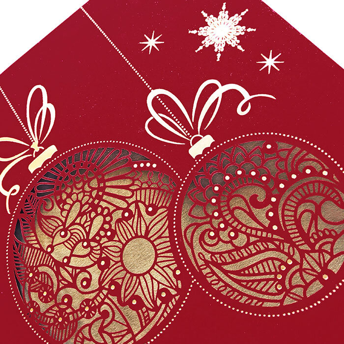 Cartes de Noël Noël colorées Rouge () 135 x 135 mm