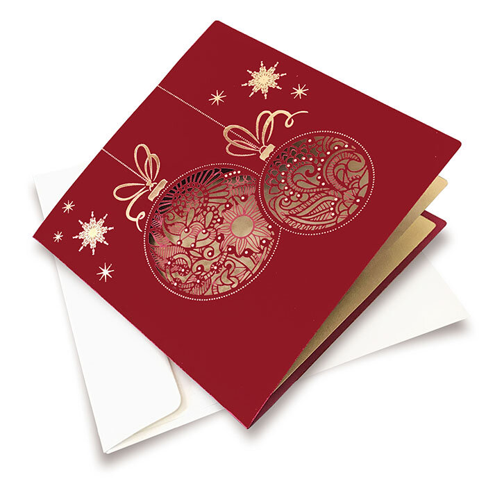 Cartes de Noël Noël colorées Rouge () 135 x 135 mm