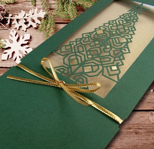 Cartes de Noël Noël colorées Vert (motif sapin de nöel) 100 x 200 mm