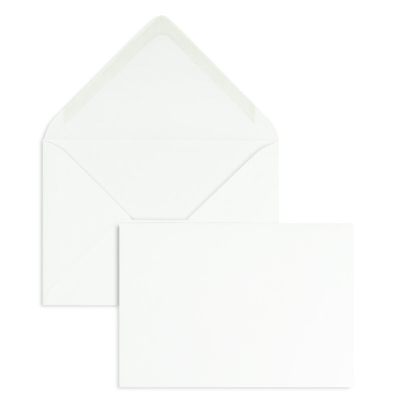 enveloppes blanc 110 x 156 mm (din c6) | 120 g/m² offset | sans fenêtre | fermeture gommée | rabat pointu | 100 pièces