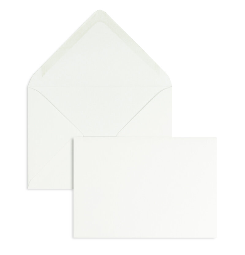 enveloppes blanc (blanc naturel) 110 x 156 mm (din c6) | 120 g/m² offset | sans fenêtre | fermeture gommée | rabat pointu | 100 pièces