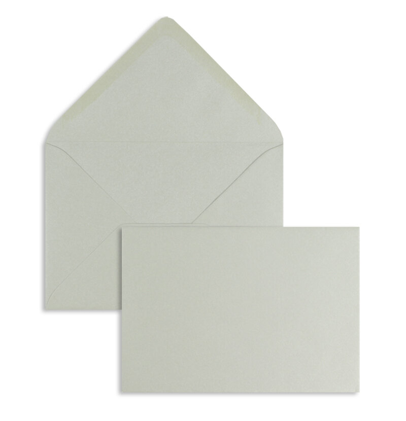 enveloppes colorées argent (platine glamoureux) 110 x 156 mm (din c6) | 120 g/m² brillant | sans fenêtre | fermeture gommée | rabat pointu | 100 pièces