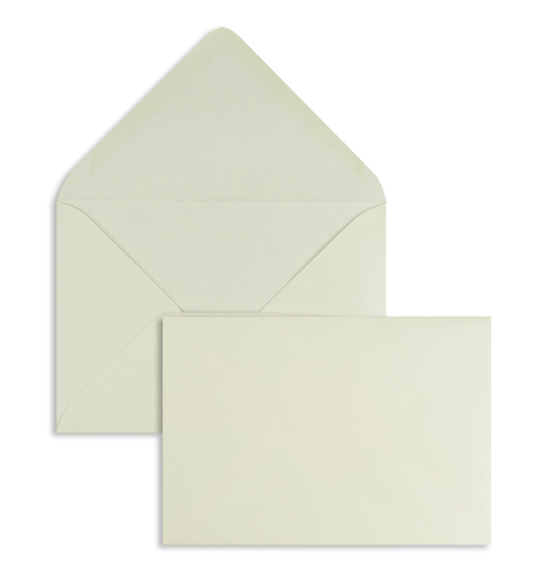 enveloppes colorées crème (perle glamoureuse) 110 x 156 mm (din c6) | 120 g/m² brillant | sans fenêtre | fermeture gommée | rabat pointu | 100 pièces