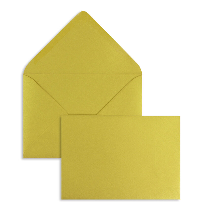 enveloppes colorées doré (or glamoureux) 110 x 156 mm (din c6) | 120 g/m² offset | sans fenêtre | fermeture gommée | rabat pointu | 100 pièces