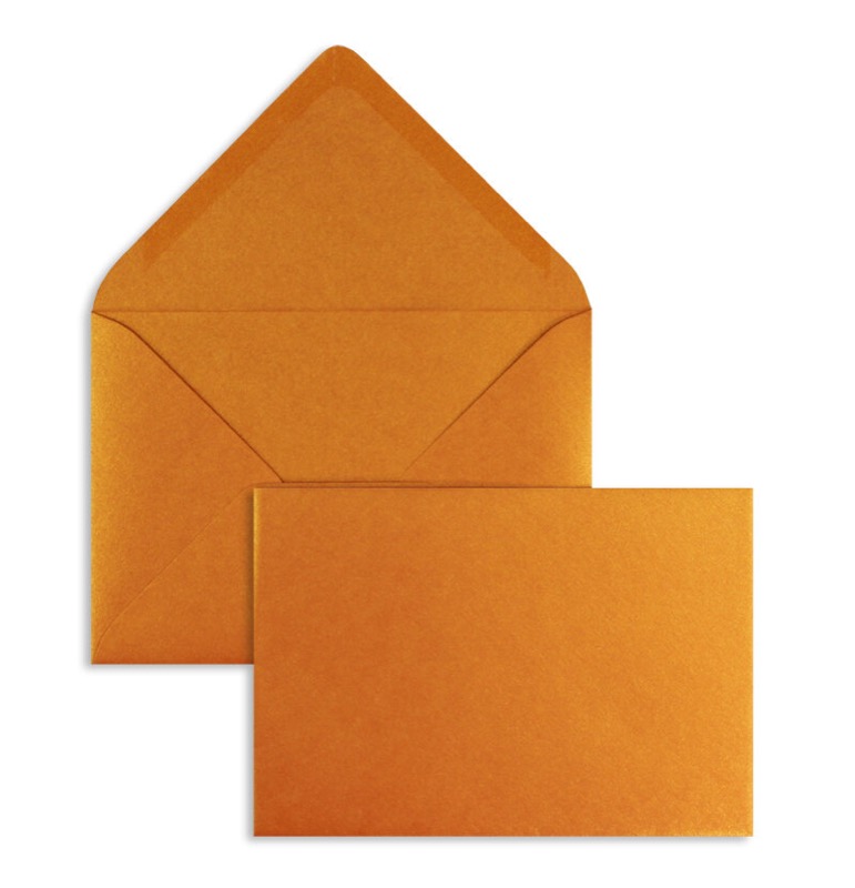 enveloppes colorées orange (orange glamoureuse) 110 x 156 mm (din c6) | 120 g/m² brillant | sans fenêtre | fermeture gommée | rabat pointu | 100 pièces