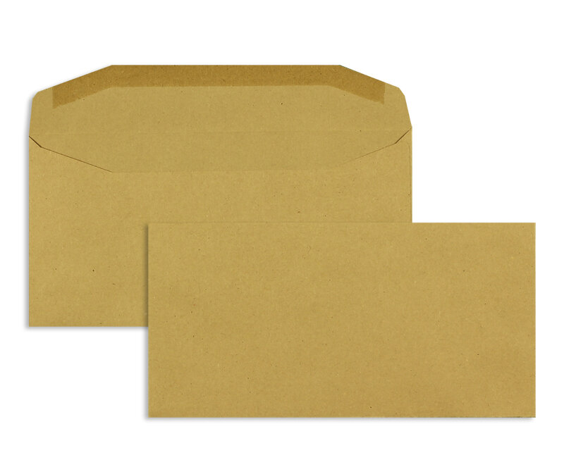 enveloppe de mise sous pli colorées marron 110 x 220 mm (dl) | 80 g/m² natron | sans fenêtre | fermeture gommée | rabat trapézoïdal | 1000 pièces