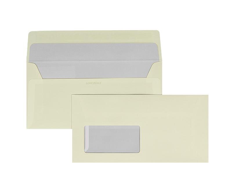 enveloppes blanc 110 x 220 mm (dl) | 100 g/m² bankpost mat (zanders gohrsmuehle) | avec fenêtre | fermeture adhésive | rabat droit | 500 pièces