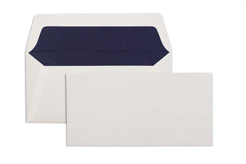 enveloppes blanc 110 x 220 mm (dl) | 110 g/m² offset | sans fenêtre | fermeture gommée | rabat droit | 100 pièces