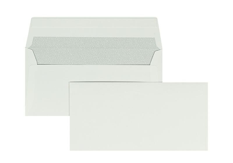 enveloppes blanc 110 x 220 mm (dl) | 115 g/m² lisse | sans fenêtre | fermeture adhésive | rabat droit | 500 pièces