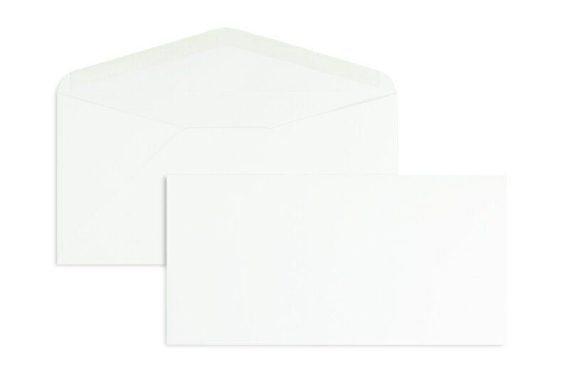 enveloppes blanc 110 x 220 mm (dl) | 120 g/m² offset | sans fenêtre | fermeture gommée | rabat pointu | 100 pièces