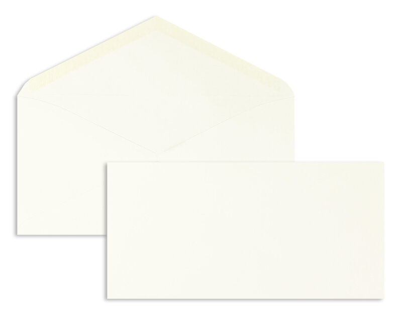 enveloppes blanc 110 x 220 mm (dl) | 80 g/qm offset | sans fenêtre | fermeture gommée | rabat pointu | 100 pièces