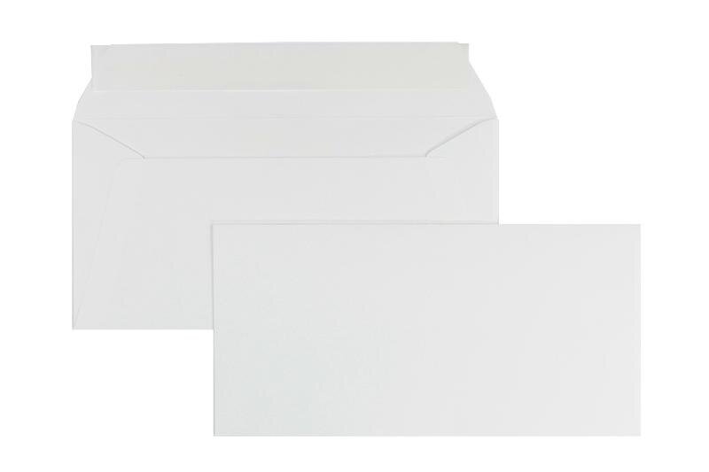 enveloppes blanc (blanc d'hiver) 110 x 220 mm (dl) | 120 g/m² mat | sans fenêtre | fermeture adhésive | rabat droit | 500 pièces
