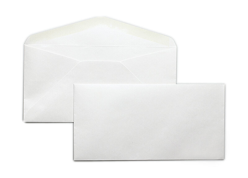 enveloppes blanc (blanc extra brillant) 110 x 220 mm (dl) | 120 g/qm brillant | sans fenêtre | fermeture gommée | rabat pointu | 100 pièces