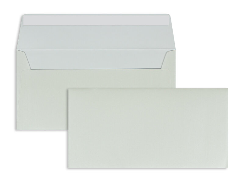 enveloppes blanc (white silk) 110 x 220 mm (dl) | 130 g/m² boutique so... silk | sans fenêtre | fermeture adhésive | rabat droit | 100 pièces