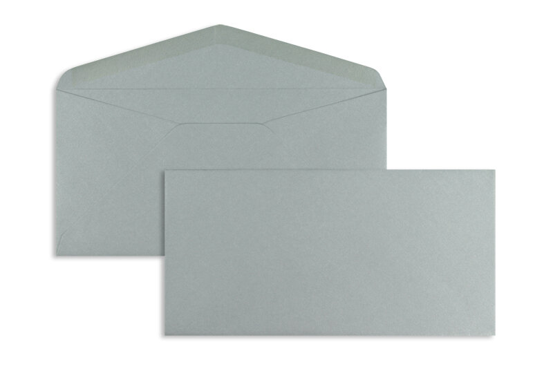 enveloppes colorées argent (argent glamoureux) 110 x 220 mm (dl) | 120 g/m² offset | sans fenêtre | fermeture gommée | rabat pointu | 100 pièces