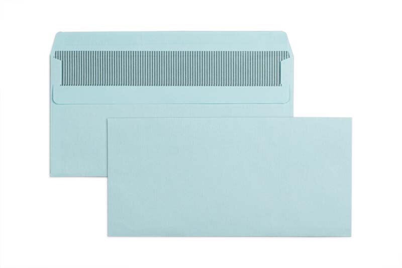 enveloppes colorées bleu 110 x 220 mm (dl) | 80 g/m² offset | sans fenêtre | fermeture autocollante | rabat droit | 1000 pièces