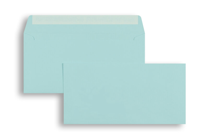 enveloppes colorées bleu 110 x 220 mm (dl) | 90 g/m² caribic | sans fenêtre | fermeture adhésive | rabat droit | 250 pièces