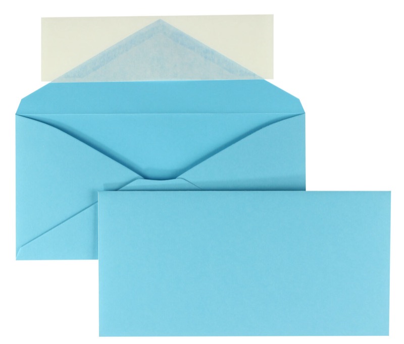 enveloppes colorées bleu (bleu clair) 110 x 220 mm (dl) | 130 g/qm colorista | sans fenêtre | fermeture adhésive | rabat pointu | 100 pièces