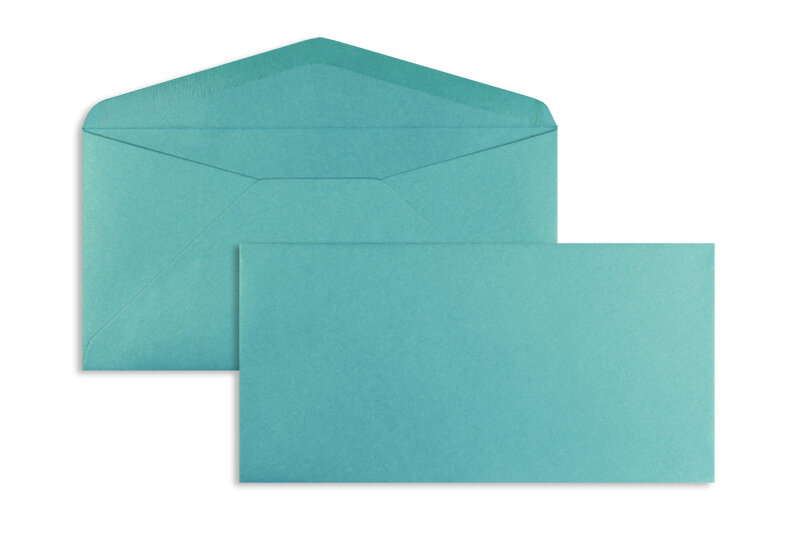 enveloppes colorées bleu (bleu de mer glamoureux) 110 x 220 mm (dl) | 120 g/m² brillant | sans fenêtre | fermeture gommée | rabat pointu | 100 pièces