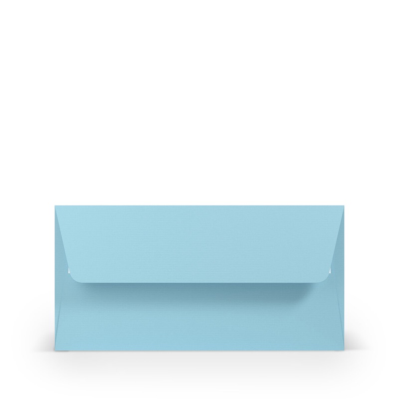 enveloppes colorées bleu (bleu délavé) 110 x 220 mm (dl) | 100 g/m² côtelé (paperado) | sans fenêtre | fermeture adhésive | rabat droit | 100 pièces