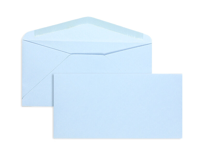 enveloppes colorées bleu (bleu tendre) 110 x 220 mm (dl) | 120 g/qm offset | sans fenêtre | fermeture gommée | rabat pointu | 100 pièces
