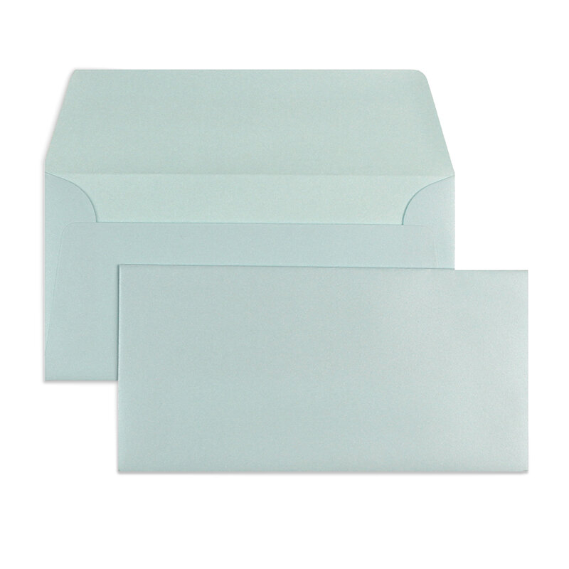 enveloppes colorées bleu (damast blue métallique) 110 x 220 mm (dl) | 120 g/qm fine paper | sans fenêtre | fermeture gommée | rabat droit | 100 pièces