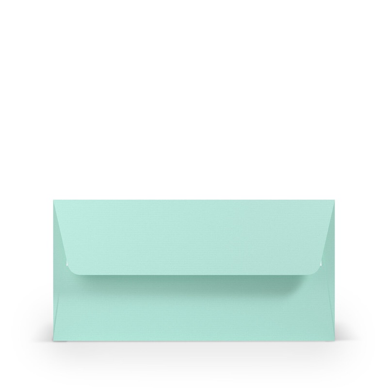 enveloppes colorées bleu (turquoise caraïbe) 110 x 220 mm (dl) | 100 g/m² côtelé (paperado) | sans fenêtre | fermeture adhésive | rabat droit | 100 pièces