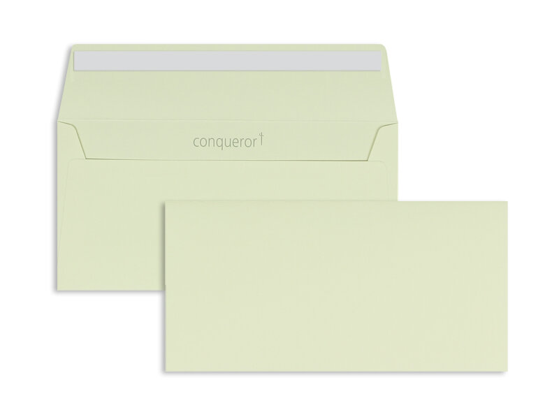 enveloppes colorées crème 110 x 220 mm (dl) | 120 g/m² conqueror smooth/lisse | sans fenêtre | fermeture adhésive | rabat droit | 500 pièces