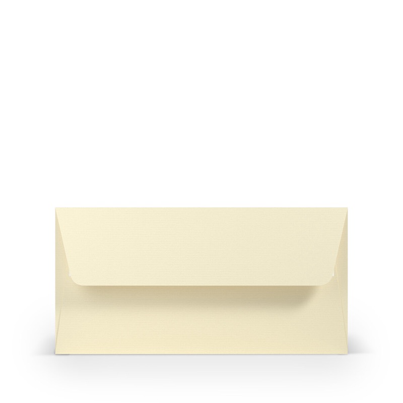 enveloppes colorées crème (chamois) 110 x 220 mm (dl) | 100 g/m² côtelé (paperado) | sans fenêtre | fermeture adhésive | rabat droit | 100 pièces