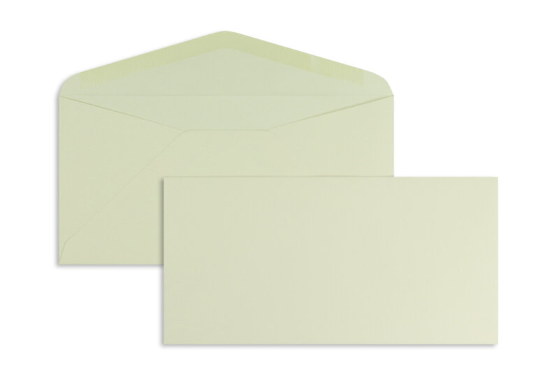 enveloppes colorées crème (champagne) 110 x 220 mm (dl) | 120 g/m² offset | sans fenêtre | fermeture gommée | rabat pointu | 100 pièces