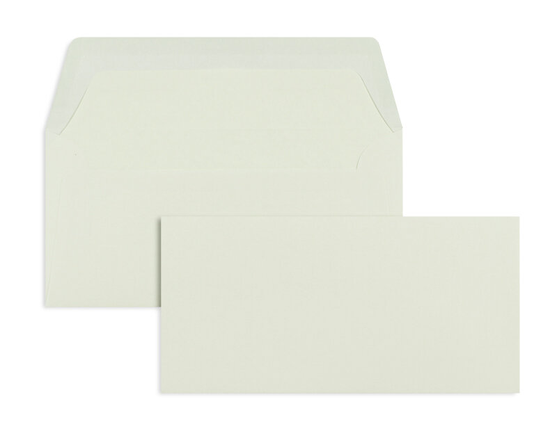enveloppes colorées crème (ivoire clair) 110 x 220 mm (dl) | 100 g/m² côtelé (paperado) | sans fenêtre | fermeture gommée | rabat droit | 100 pièces
