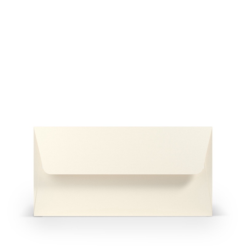enveloppes colorées crème (ivoire clair) 110 x 220 mm (dl) | 100 g/m² côtelé (paperado) | sans fenêtre | fermeture adhésive | rabat droit | 100 pièces